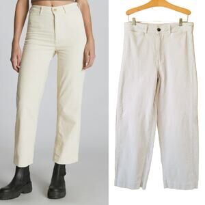EVERLANE The Corduroy Wide-Leg Pant Size 6 High Waist Cream Straight